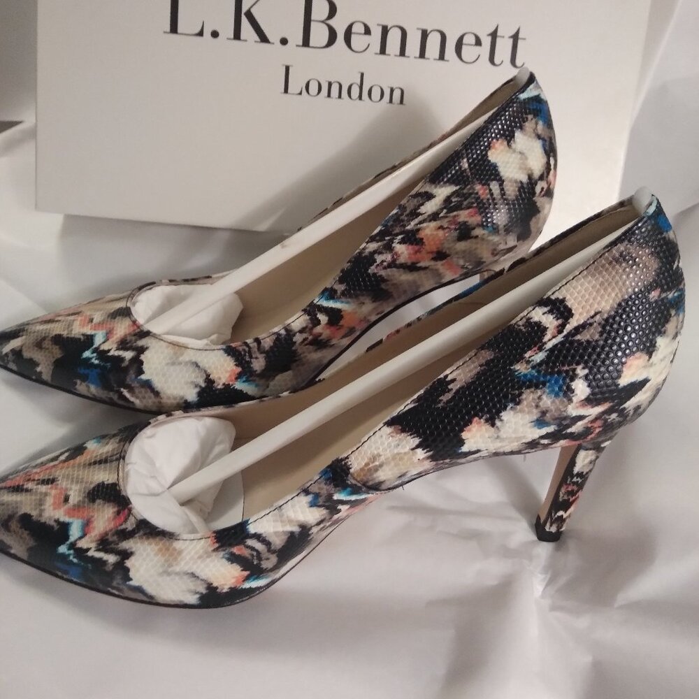 LK Bennett Lizard Effect Floret Heels NIB Size 7.5